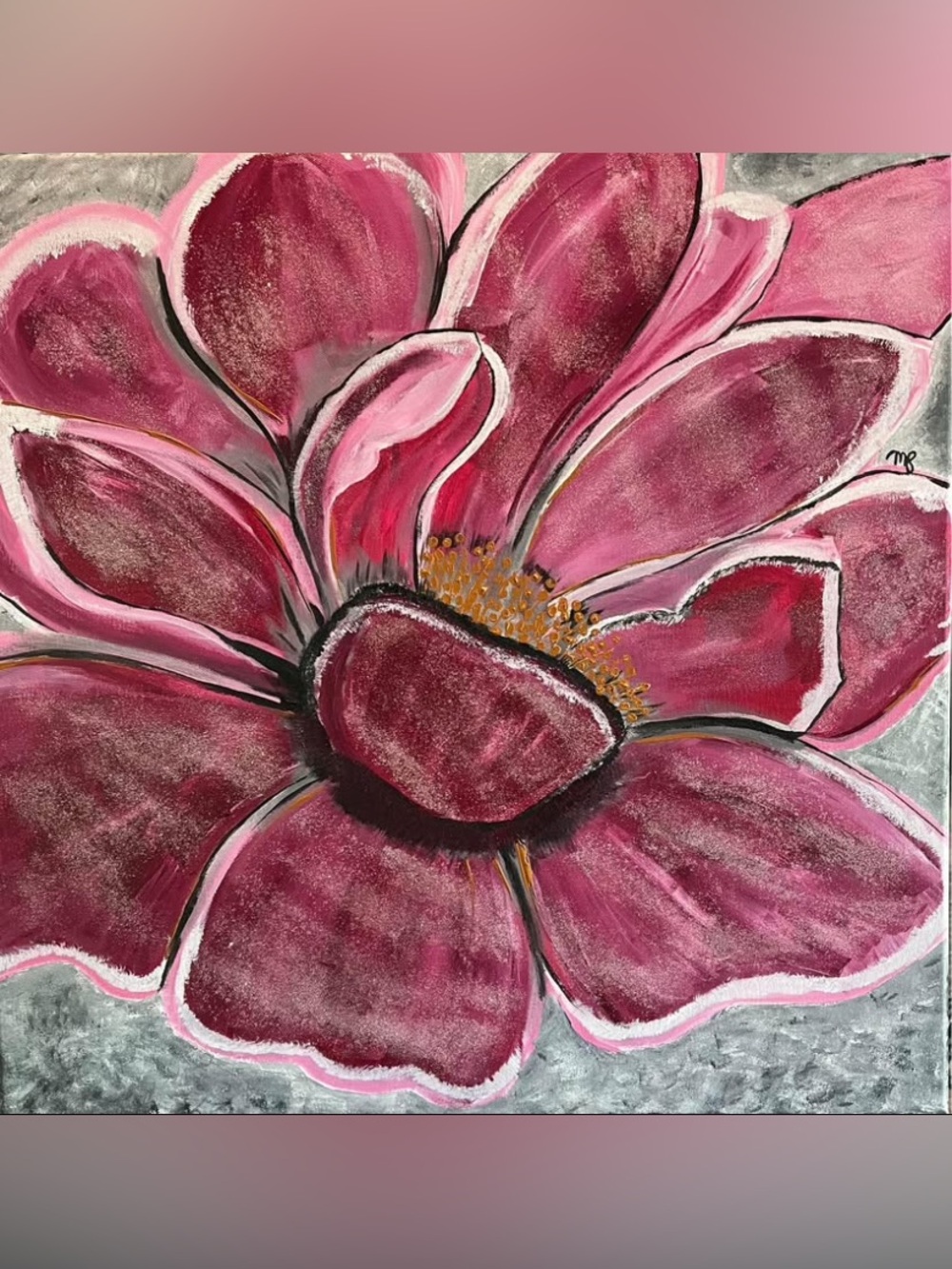 Esperance 24x24 Pink Floral Canvas Wall Art